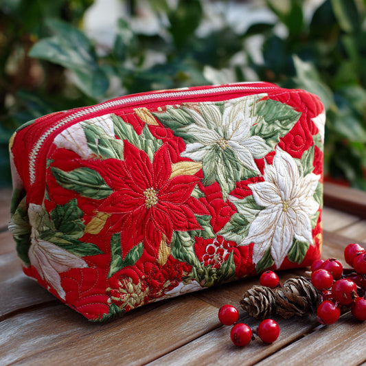 Beauty case trapuntato con petalo luminoso