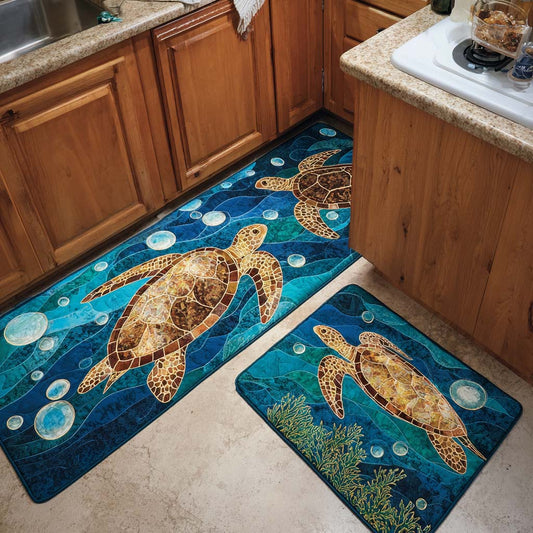 Tappeto da cucina antiscivolo con barriera corallina