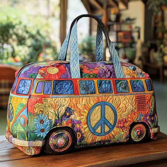 Borsa da viaggio trapuntata con strada vintage