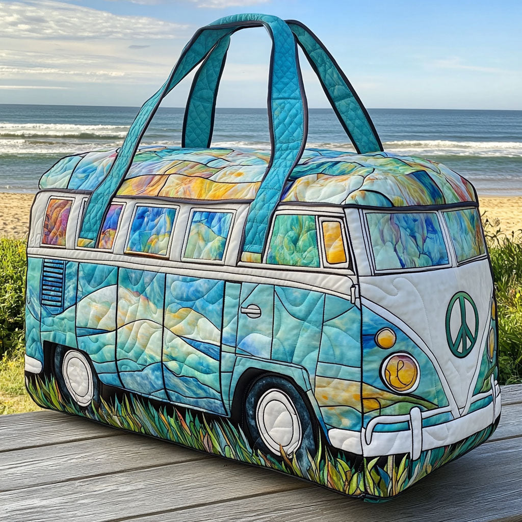 Borsa da viaggio imbottita con fantasia viaggio retrò