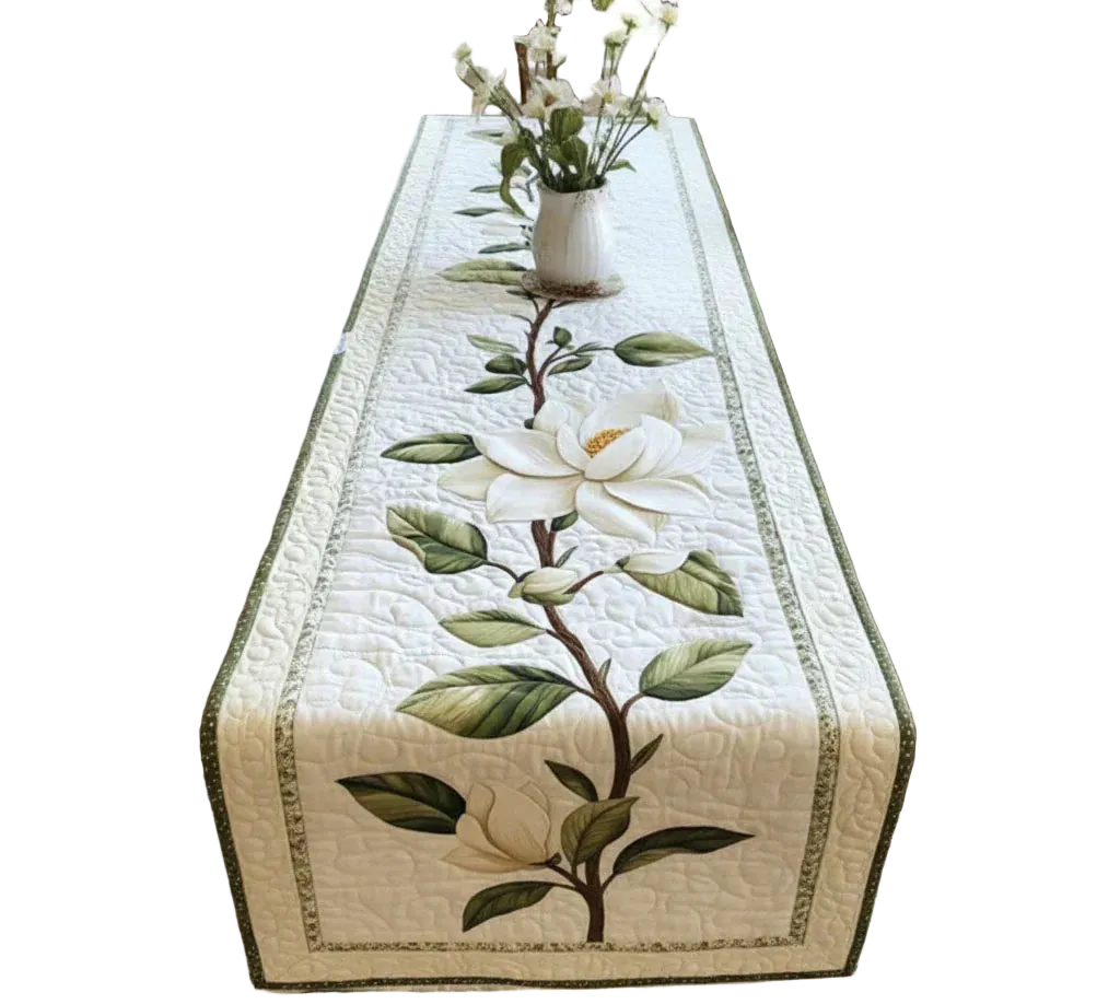 Tovaglietta trapuntata – Fiore di Magnolia Rustico