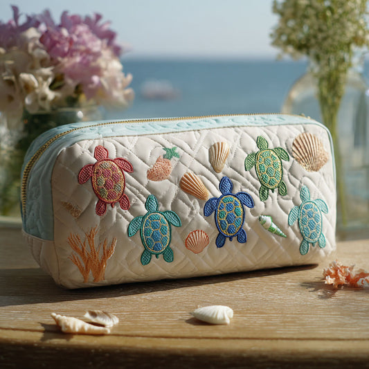 Beauty case trapuntato con ispirazione marina