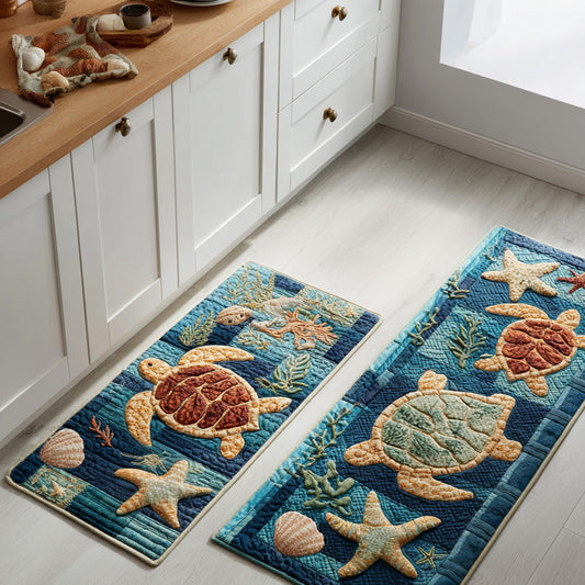 Tappeto da cucina antiscivolo con riva del mare tranquilla