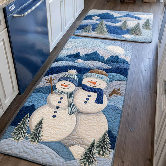 Tappeto da cucina antiscivolo invernale allegro con neve