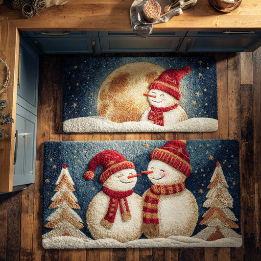 Tappeto da cucina antiscivolo invernale con giornata di neve