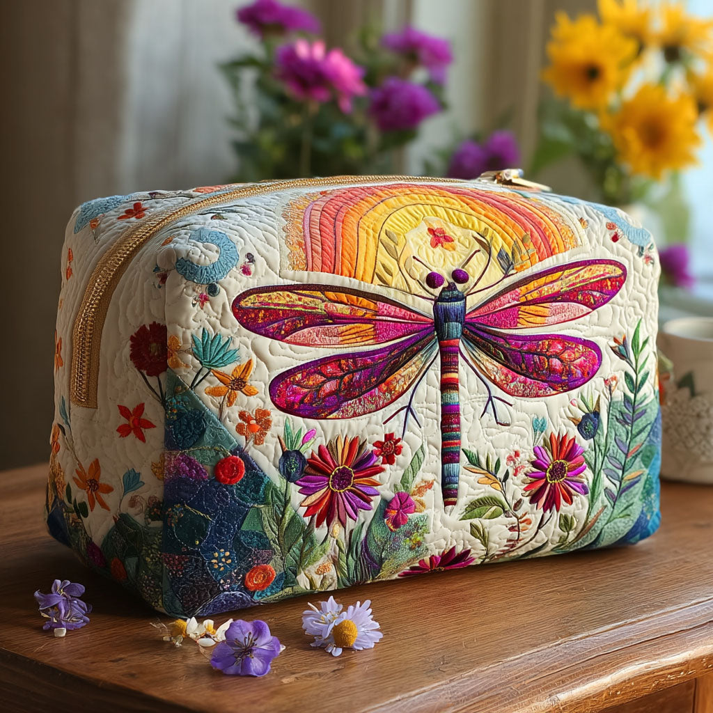 Beauty case trapuntato con volo delicato