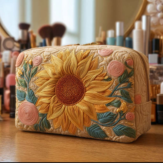 Beauty case trapuntato con sole delicato