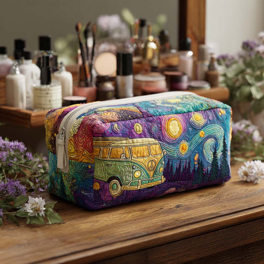 Beauty case trapuntato con viaggio stellato