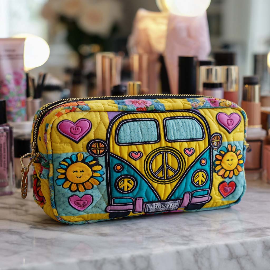 Beauty case trapuntato con pulmino solare