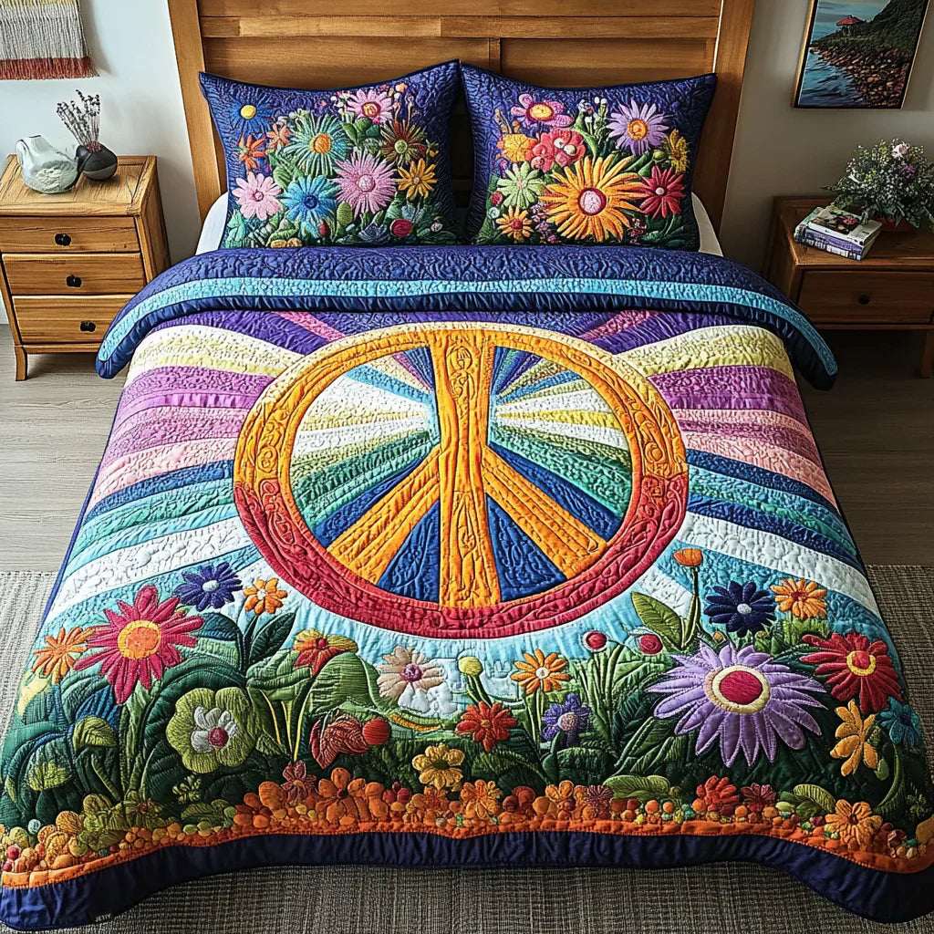 Set di biancheria da letto trapuntata in 3 pezzi - Sogni Tie-Dye