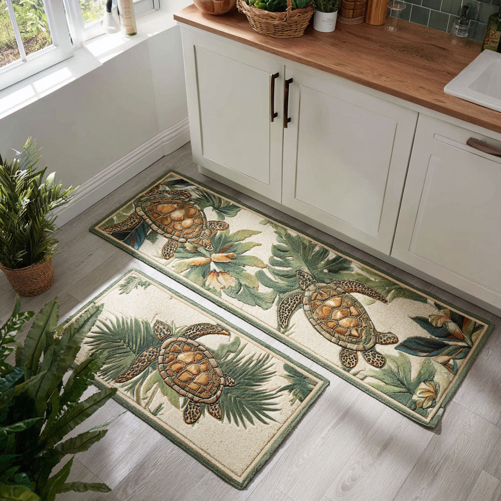 Tappeto da cucina antiscivolo con atmosfera tropicale tiki
