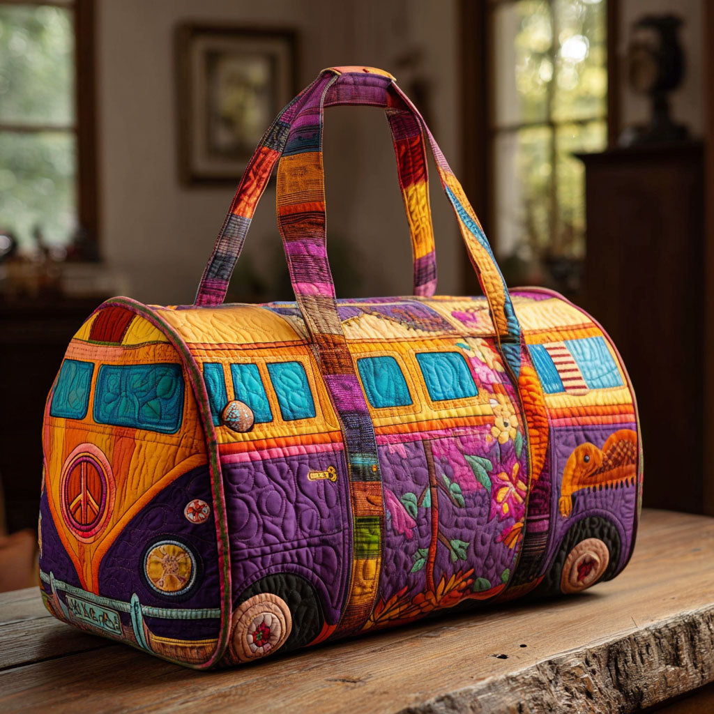 Borsa da viaggio trapuntata con ispirazione viaggio vintage