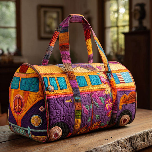 Borsa da viaggio trapuntata con ispirazione viaggio vintage