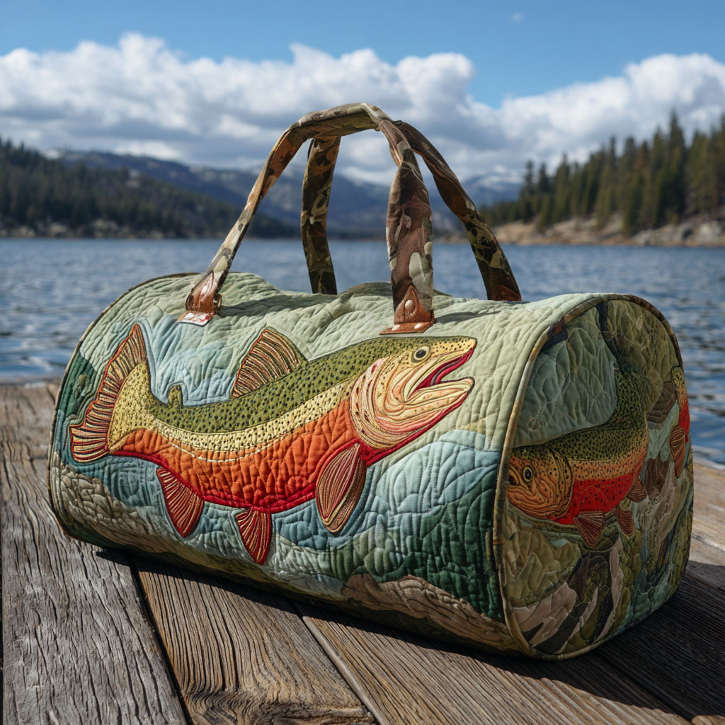 Borsa da viaggio trapuntata con trota