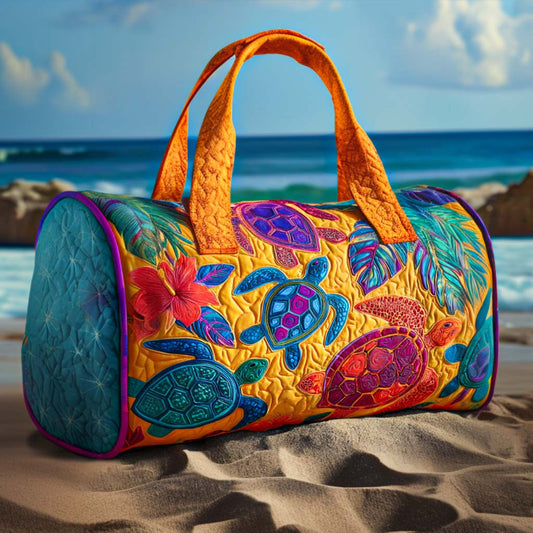 Borsa da viaggio trapuntata con tartarughe colorate