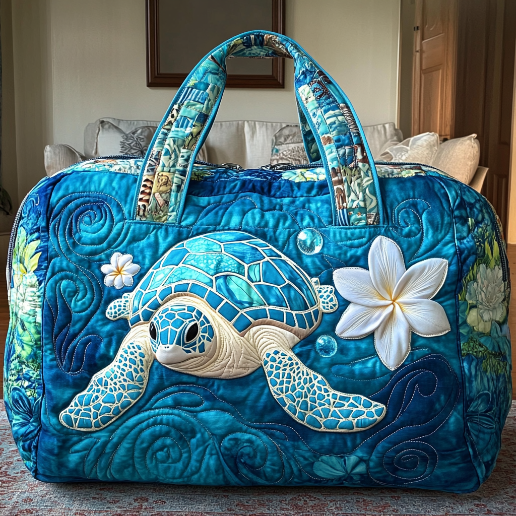 Borsa da viaggio imbottita con tartaruga marina