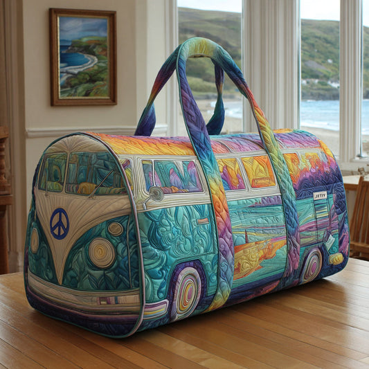 Borsa da viaggio trapuntata con furgoncino da viaggio