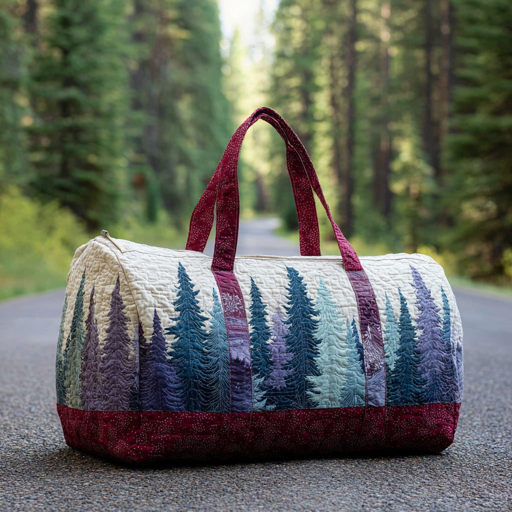 Borsa da viaggio trapuntata con paesaggio invernale