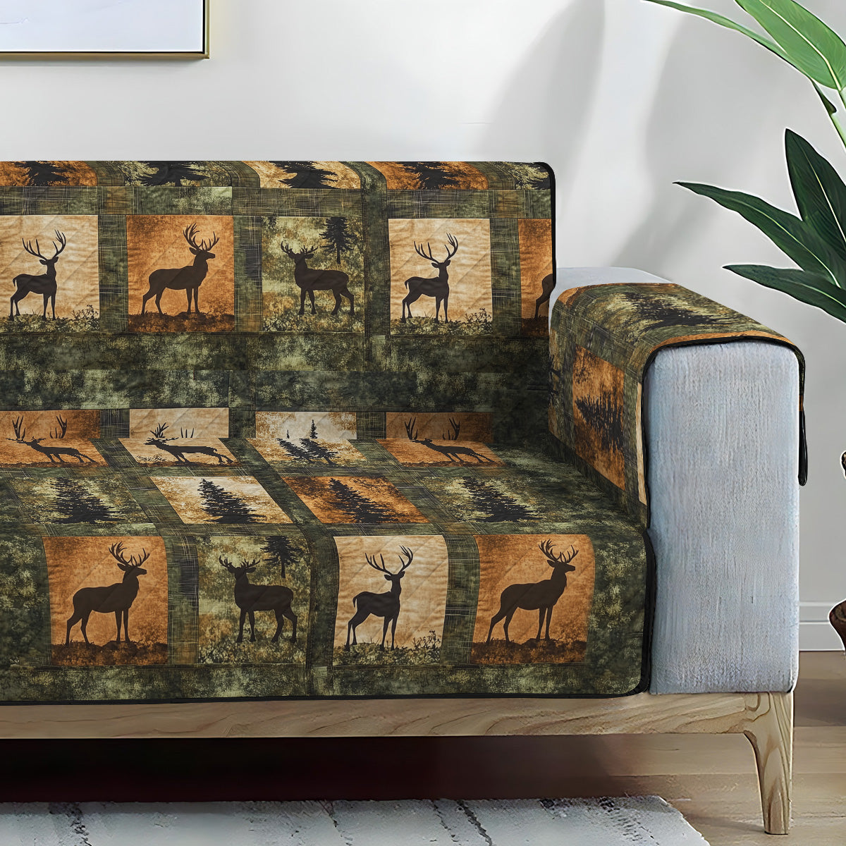 Copridivano trapuntato con bosco elegante