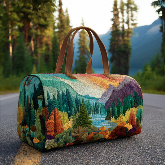 Borsa da viaggio trapuntata con bosco luminoso